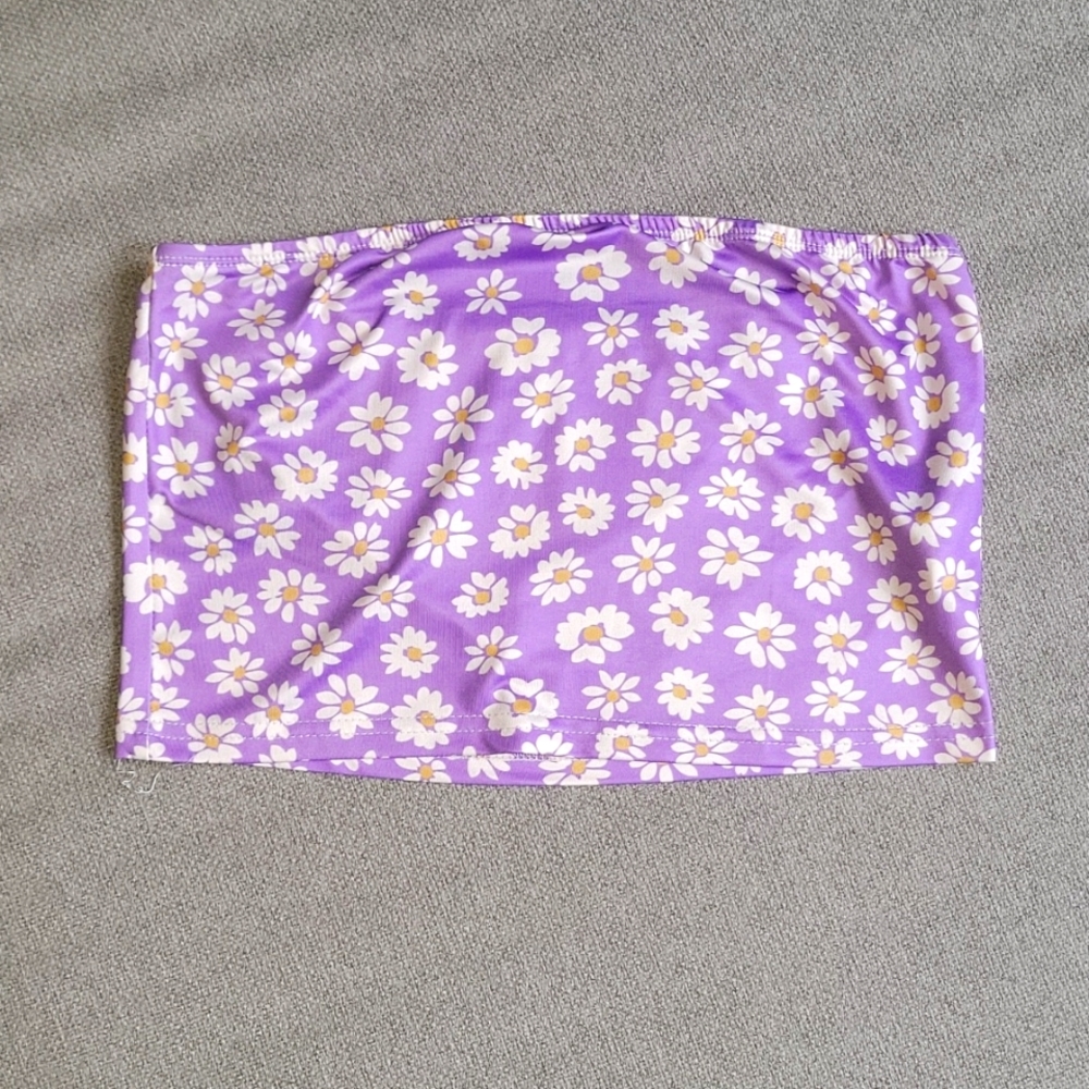 Shein Daisy Tube lavender purple Crop Top